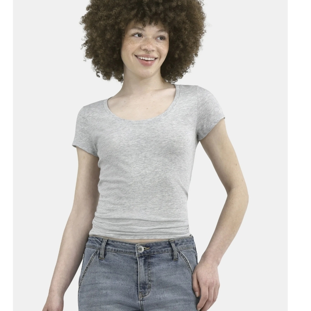 No Boundaries Light Gray Short Sleeve Tee